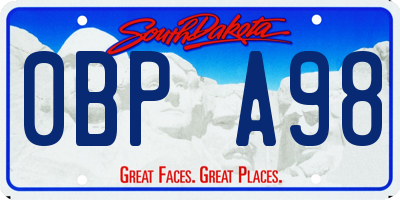 SD license plate 0BPA98