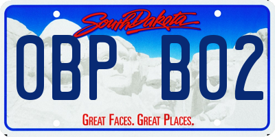 SD license plate 0BPB02