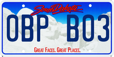 SD license plate 0BPB03