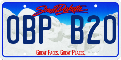 SD license plate 0BPB20