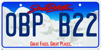 SD license plate 0BPB22