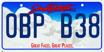 SD license plate 0BPB38