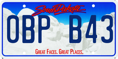 SD license plate 0BPB43