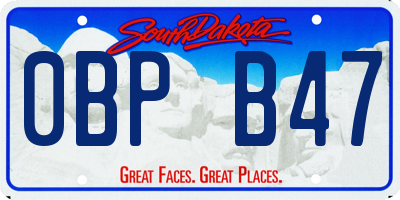 SD license plate 0BPB47