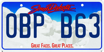 SD license plate 0BPB63
