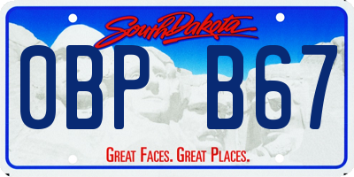 SD license plate 0BPB67