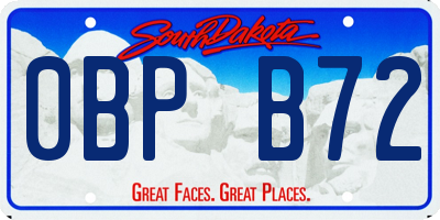 SD license plate 0BPB72