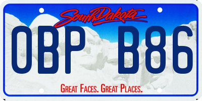SD license plate 0BPB86