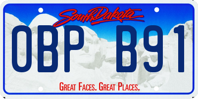 SD license plate 0BPB91
