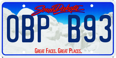 SD license plate 0BPB93