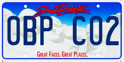 SD license plate 0BPC02