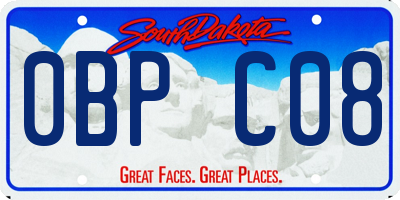 SD license plate 0BPC08
