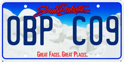 SD license plate 0BPC09