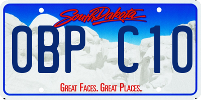 SD license plate 0BPC10