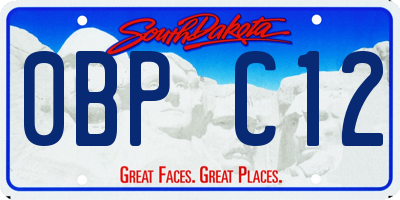 SD license plate 0BPC12