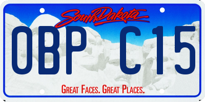 SD license plate 0BPC15