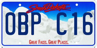 SD license plate 0BPC16