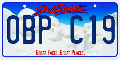 SD license plate 0BPC19