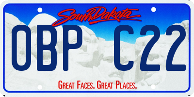 SD license plate 0BPC22