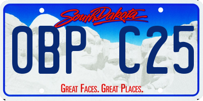 SD license plate 0BPC25