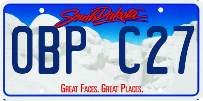 SD license plate 0BPC27