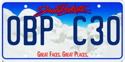 SD license plate 0BPC30