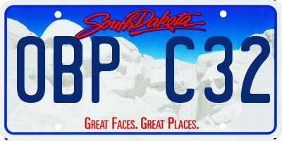 SD license plate 0BPC32