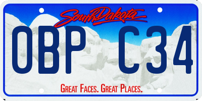 SD license plate 0BPC34