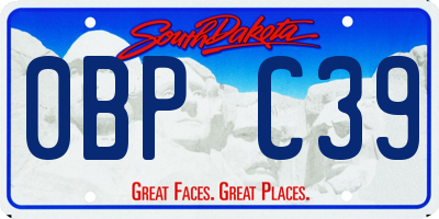 SD license plate 0BPC39
