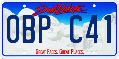 SD license plate 0BPC41