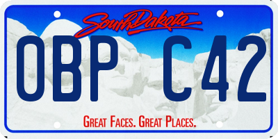 SD license plate 0BPC42
