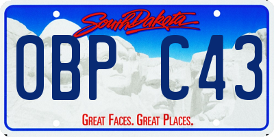 SD license plate 0BPC43