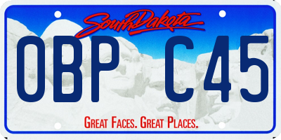SD license plate 0BPC45