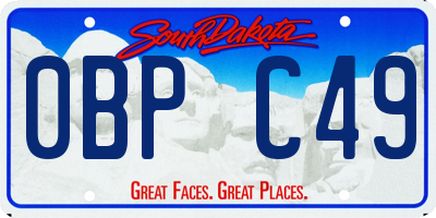 SD license plate 0BPC49