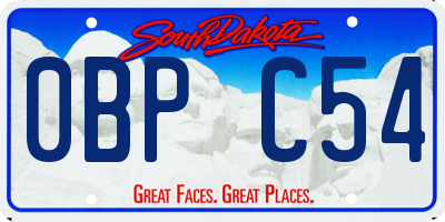 SD license plate 0BPC54