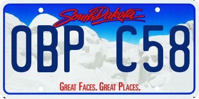 SD license plate 0BPC58