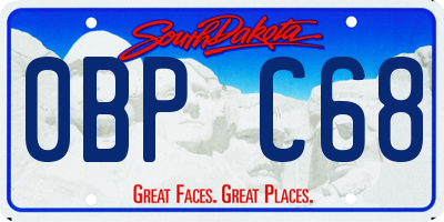 SD license plate 0BPC68