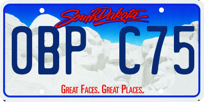 SD license plate 0BPC75
