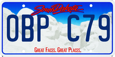 SD license plate 0BPC79