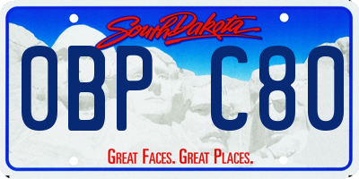 SD license plate 0BPC80