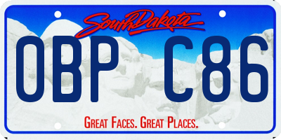SD license plate 0BPC86