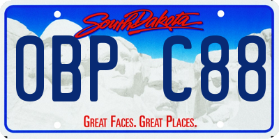 SD license plate 0BPC88