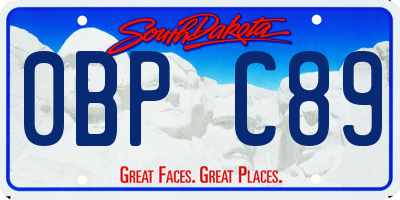 SD license plate 0BPC89
