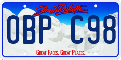 SD license plate 0BPC98
