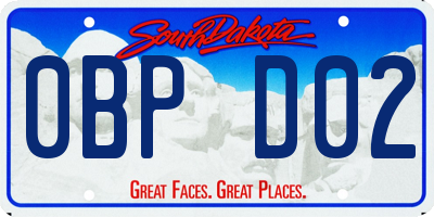 SD license plate 0BPD02