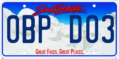 SD license plate 0BPD03