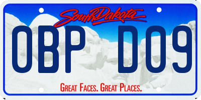 SD license plate 0BPD09