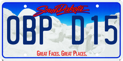 SD license plate 0BPD15