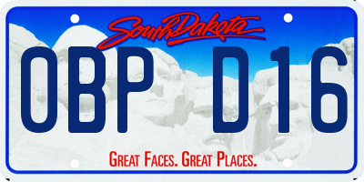 SD license plate 0BPD16