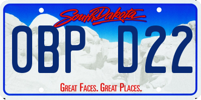 SD license plate 0BPD22